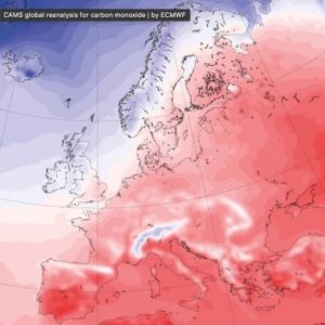 Daily mean surface air temperature in Europe in July 2010 from ERA5